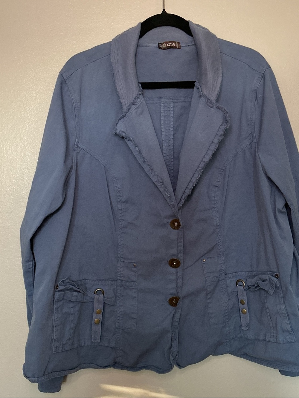 XCVI Wearables “ Folksy” Stretch Cotton Utility Jacket Size 2X